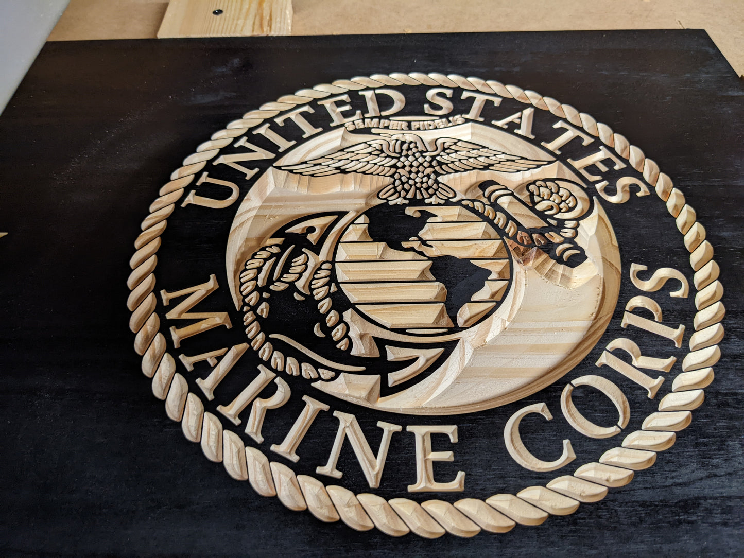 American Flag with Military Emblems