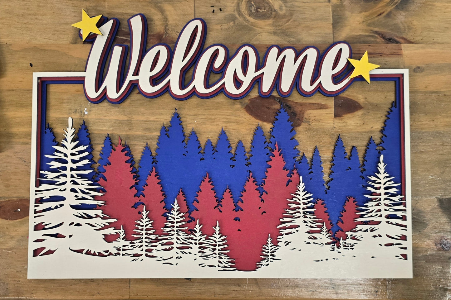 Forest "Welcome" Sign