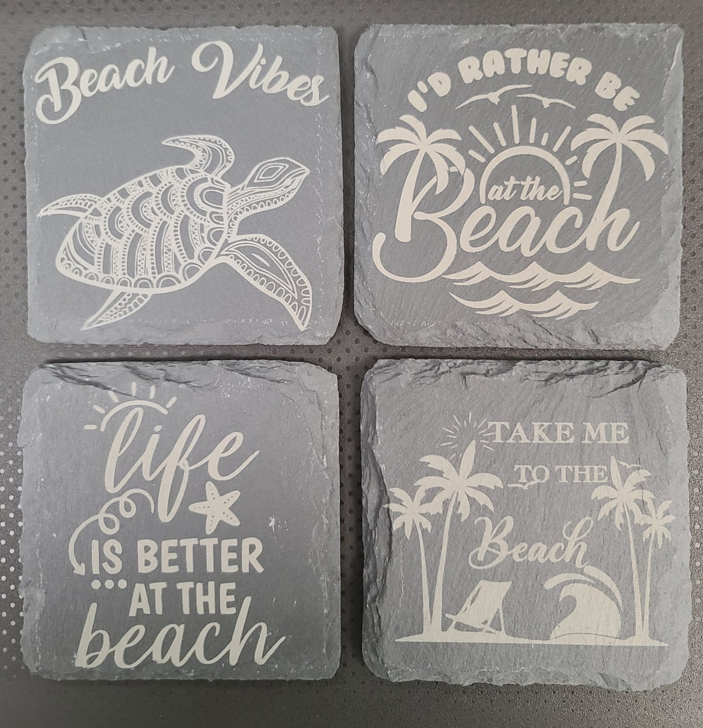 Beach Theme Slate Coasters