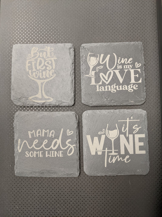 Wine Themed Slate Coasters